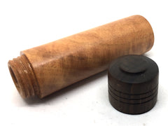 LV-4669 Black Cherry Burl & Patridgewood Snuff Box, Needle Case - SCREW CAP