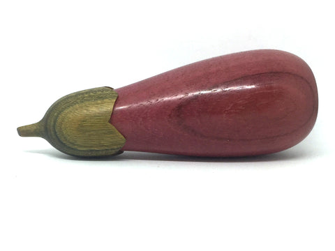 LV-4677 Purpleheart & Verawood Eggplant Threaded Box, Jewelry Box, Needle Case-SCREW CAP