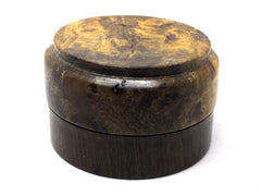LV-4688 Nagusta Burl cap with Suriname Ironwood Flat Box for Ring, Jewelry, Pills-SCREW CAP