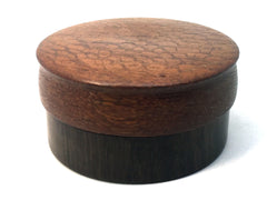 LV-4696 Leopardwood cap with Suriname Ironwood  Flat Box for Ring, Jewelry, Pills-SCREW CAP