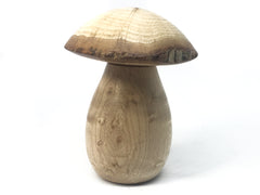 LV-4730 Birdseye Maple  & Valley Oak Wooden Mushroom Keepsake Box, Pill, Jewelry Box-THREADED