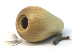 LV-4734  Hand Turned Pear Shaped Salt & Pepper Shaker, Secret Compartment from Yellowheart Wood