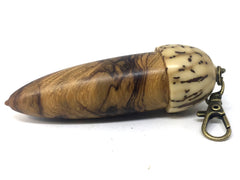 LV-4735  Desert Ironwood & Rafia Palm Nut Acorn Pendant Box, Charm, Pill Holder-SCREW CAP