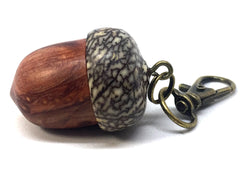 LV-4780 Redwood Burl & Betel Nut Acorn Pendant Box, Charm, Pill Holder-SCREW CAP