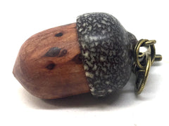 LV-4741 Redwood Burl & Betel Nut Acorn Pendant Box, Charm, Pill Holder-SCREW CAP