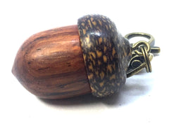 LV-4744 Cocobolo Rosewood & Betel Nut Acorn Pendant Box, Pill Fob, Secret Compartment-SCREW CAP