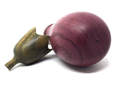 LV-4747  Purpleheart & Verawood Eggplant Threaded Box, Needle Case, Jewelry Box-SCREW CAP