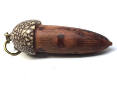 LV-4807 Redwood Burl & Betel Nut Acorn Pendant Box, Charm, Pill Holder-SCREW CAP