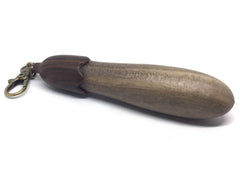 LV-4819 Blue Mahoe with Lignum Vitae Eggplant Pendant Box, Pill Holder, Needle Case-THREADED