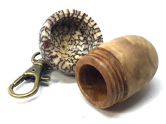 LV-4852  Olive Burl & Betelnut Acorn Pendant Box, Charm, Pill Holder-SCREW CAP