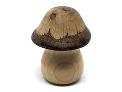 LV-4856  Sugar Maple & Coast Live Oak Mini Wooden Mushroom Secret Compartment, Pill Box-THREADED