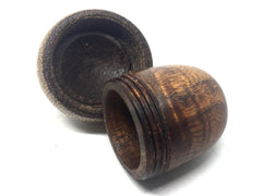 LV-4866 Curly Koa & Brownheart Acorn Jewelry, Ring Box, Pill Box, Gift Box-SCREW CAP