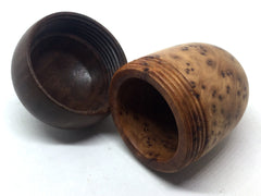 LV-4880 Morrocan Thuya Burl with Black Walnut Acorn Jewelry, Ring Box, Pill Box-SCREW CAP