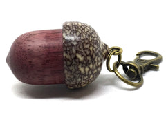 LV-4881 Purpleheart with Betelnut Acorn Pendant Box-Screw Cap