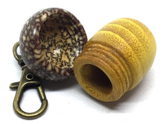 LV-4884 Osage Orange & Betel Nut Acorn Pendant Box, Keychain, Pill Fob-SCREW CAP