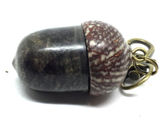 LV-4885  Acorn Pendant Box, Pill Fob from California Buckeye Burl & Betel Nut-SCREW CAP