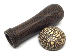 LV-4886  Black Palm & Betel Nut Mushroom Secret Compartment, Pill Holder-THREADED CAP