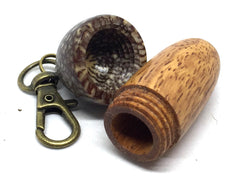 LV-4887 Afzelia & Betelnut Hand Turned Wooden Acorn Pill Box, Keepsake-SCREW CAP