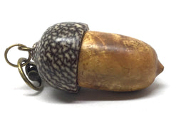 LV-4891  Mango Burl & Betel Nut Acorn Pill Box, Secret Compartment Pendant-SCREW CAP