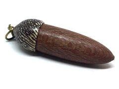 LV-4900  Macadamia & Betelnut  Pendant Acorn Box,  Pill Holder-SCREW CAP