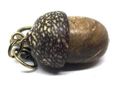 LV-4902  Pollyanna Burl & Betel Nut Acorn Pendant Box, Charm, Pill Holder-SCREW CAP