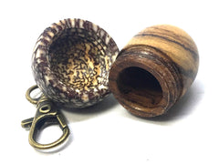 LV-4911 Desert Ironwood & Betelnut Acorn Pendant Box, Charm, Pill Holder-SCREW CAP