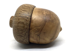 LV-4929 Olive Burl & Brownheart Woodn Acorn Box, Jewelry, Gift Box-SCREW CAP