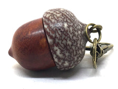 LV-4971 Logwood Burl & Betelnut Acorn Pendant Box, Bag Charm, Keychain-SCREW CAP