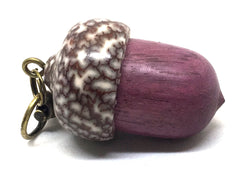 LV-4978 Acorn Pendant Box, Secret Compartment from Purpleheart & Betel Nut-SCREW CAP