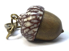 LV-4988 Verawood & Betelnut Acorn Pendant Box,Bag Charm, Keychain-SCREW CAP