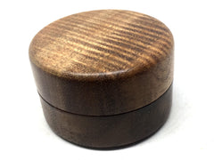 LV-4995  Curly Koa & Walnut Wooden Flat Pill Box, Ring Holder, Jewelry Box-SCREW CAP