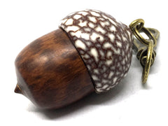 LV-5218  Acorn Pendant Box, Compartment Jewelry from Snakewood & Betel Nut-SCREW CAP