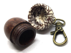 LV-5218  Acorn Pendant Box, Compartment Jewelry from Snakewood & Betel Nut-SCREW CAP