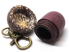 LV-5005 Acorn Pendant Box, Secret Compartment from Purpleheart & Betel Nut-SCREW CAP