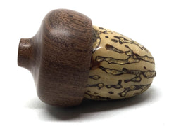 LV-5017 Yollilo Palm Nut & Brown Ebony Acorn Pill Box, Engagement Ring Box-SCREW CAP