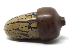 LV-5019 Yollilo Palm Nut & Brown Ebony Acorn Pill Box, Engagement Ring Box-SCREW CAP
