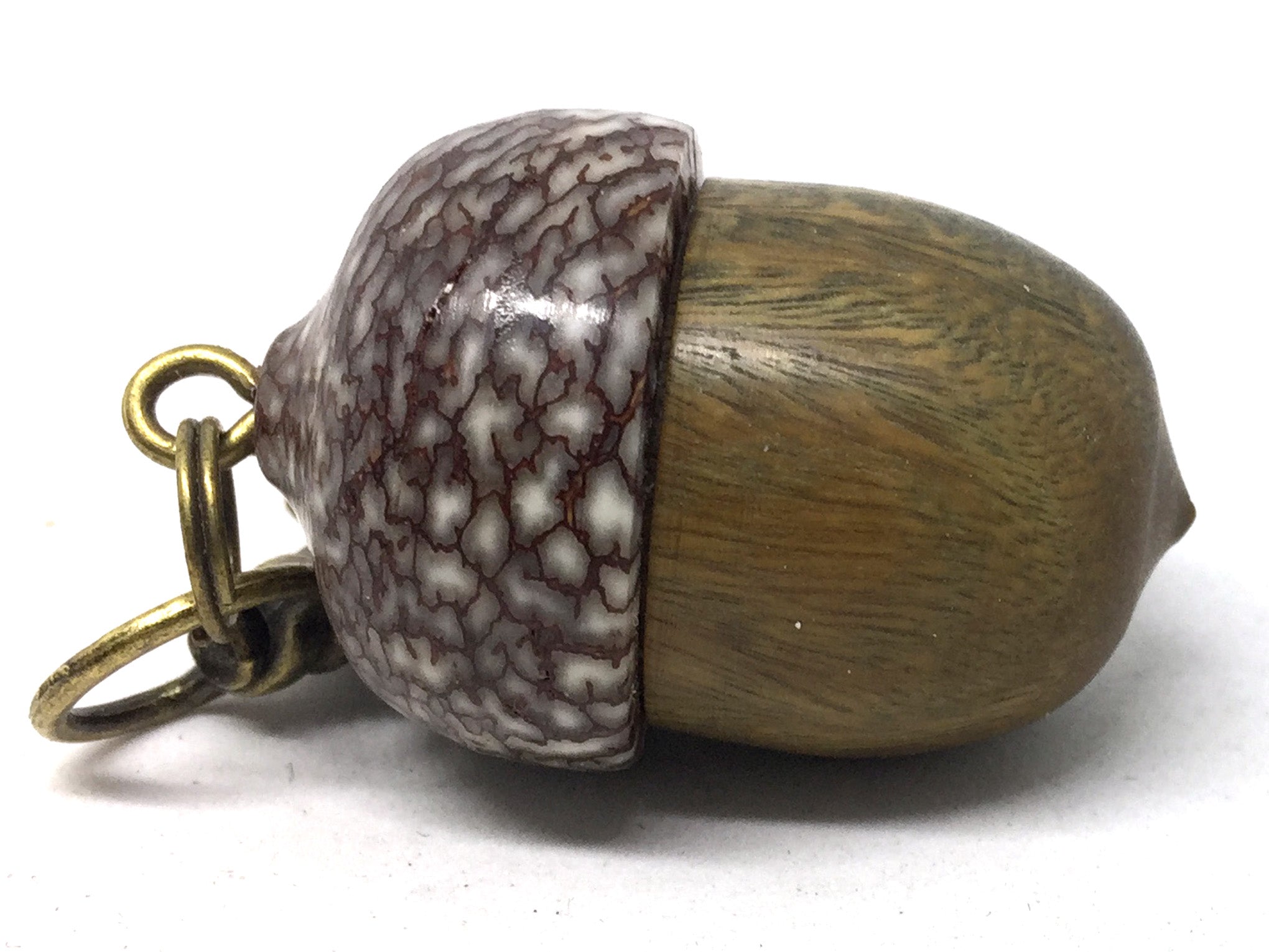 LV-5021 Verawood & Betelnut Acorn Pendant Box,Bag Charm, Keychain-SCREW CAP
