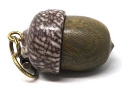 LV-5021 Verawood & Betelnut Acorn Pendant Box,Bag Charm, Keychain-SCREW CAP