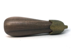 LV-5024  Blue Mahoe & Verawood Eggplant Threaded  Box, Needle Case-SCREW CAP