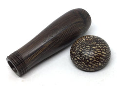 LV-5029  Khamphi Rosewood & Betel Nut Mushroom Secret Compartment, Pill Holder-THREADED CAP