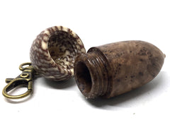 LV-5031  Papaturro Burl & Betelnut Acorn Pendant Box, Pill Holder-SCREW CAP