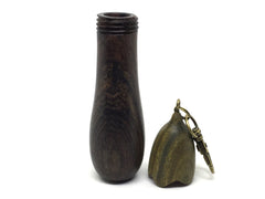 LV-5037  Khamphi Rosewood & Verawood Eggplant Trinket Box, Needle Case, Jewelry Box-SCREW CAP