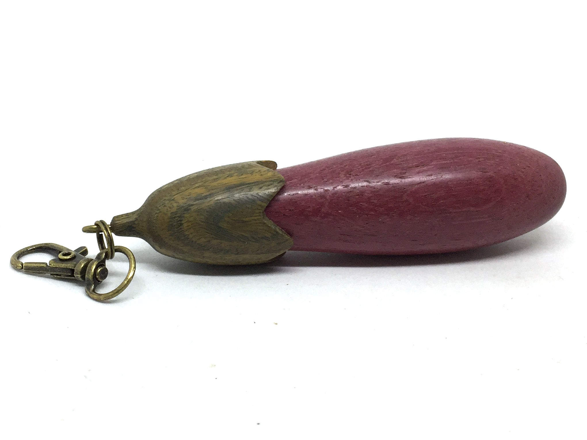 LV-5038 Purpleheart & Verawood Eggplant Threaded Box, Needle Case, Jewelry Box-SCREW CAP