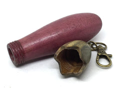 LV-5038 Purpleheart & Verawood Eggplant Threaded Box, Needle Case, Jewelry Box-SCREW CAP