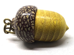 LV-5043 Osage Orange & Betel Nut Acorn Pendant Box, Keychain, Pill Fob-SCREW CAP