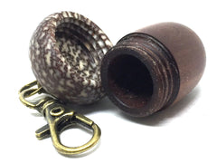LV-5051  Manzanita  & Betelnut Acorn Pendant Box,Bag Charm, Keychain-SCREW CAP