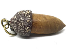 LV-5054 Black Locust Burl & Betel Nut Acorn Pendant Box, Pill Fob -SCREW CAP