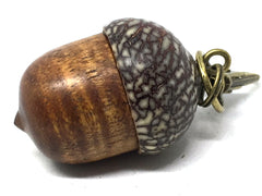 LV-5056  Curly Koa & Betelnut Acorn Pendant Box-SCREW CAP