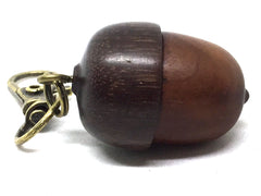 LV-5053  Manzanita & Brown Ebony Acorn Pendant Box, Pill Fob, Secret Compartment-SCREW CAP
