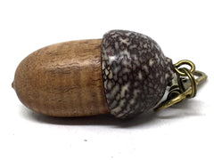 LV-5071  Curly Koa & Betelnut Acorn Pendant Box, Charm, Keychain-SCREW CAP